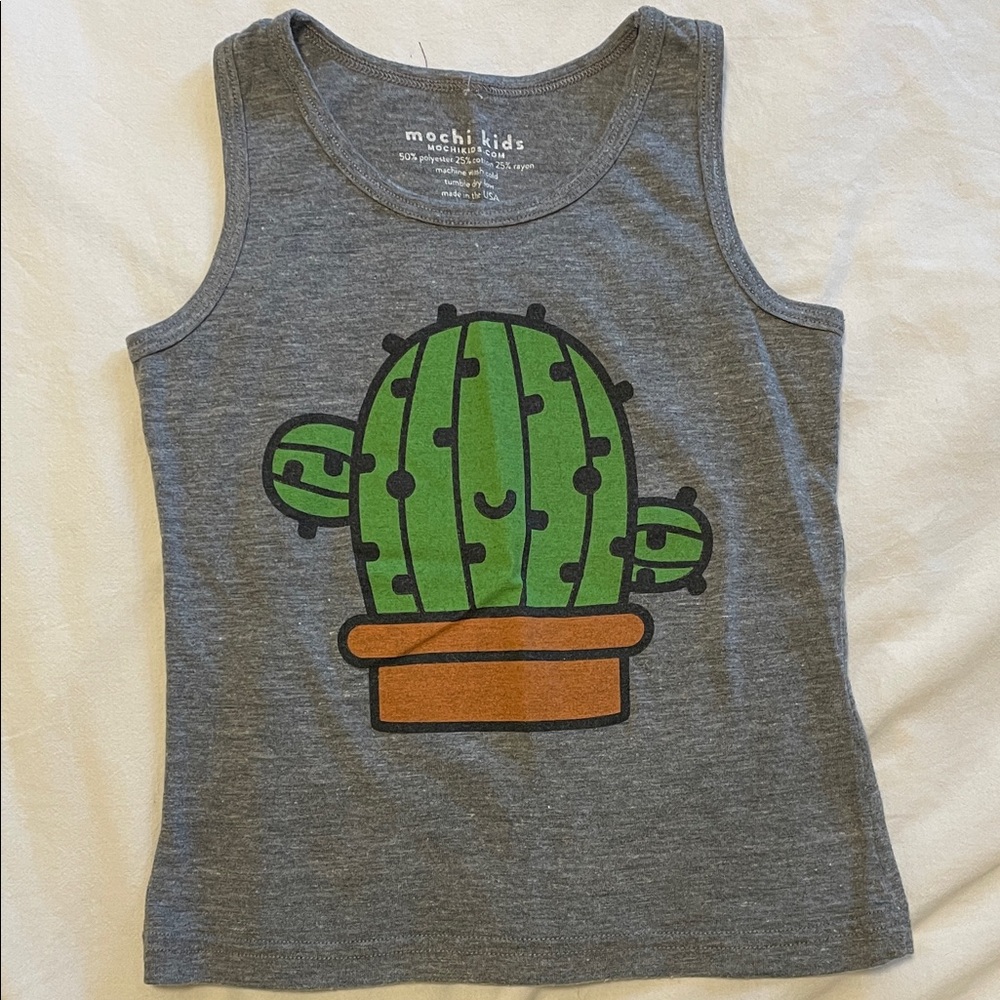 Heather Grey Cactus Kids Tank